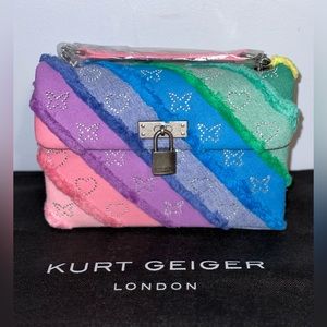 Kurt Geiger London Medium Stripe Embellished Multicolor Shoulder Bag